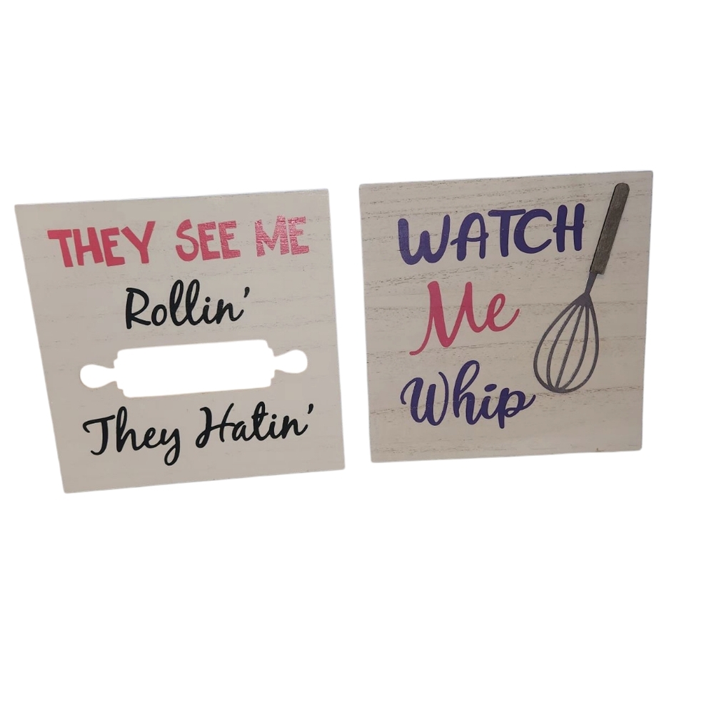 Kitchen Wall Art Set with Fun Quotes